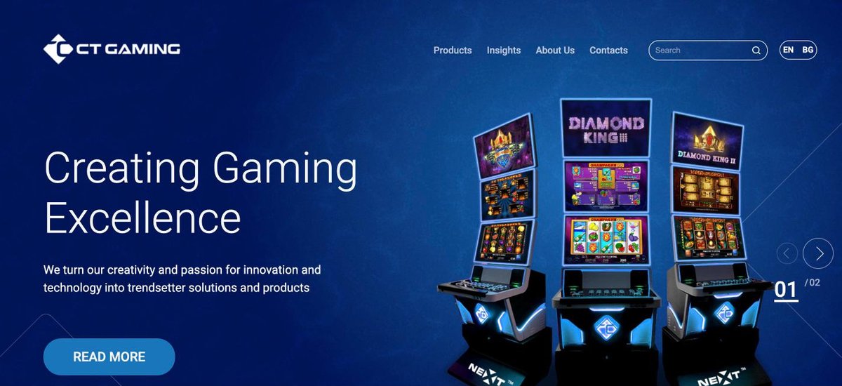 CT Gaming slot provider homepage