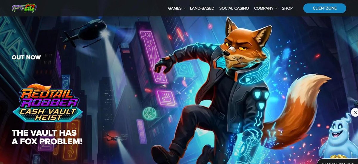 Play'n GO slot provider homepage