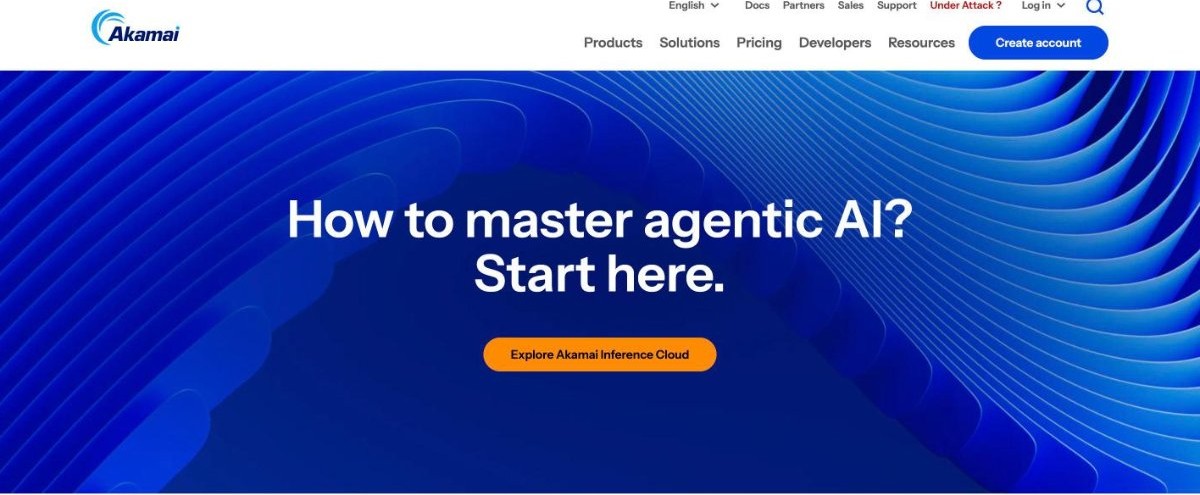 Akamai homepage for enterprise DDoS protection and CDN