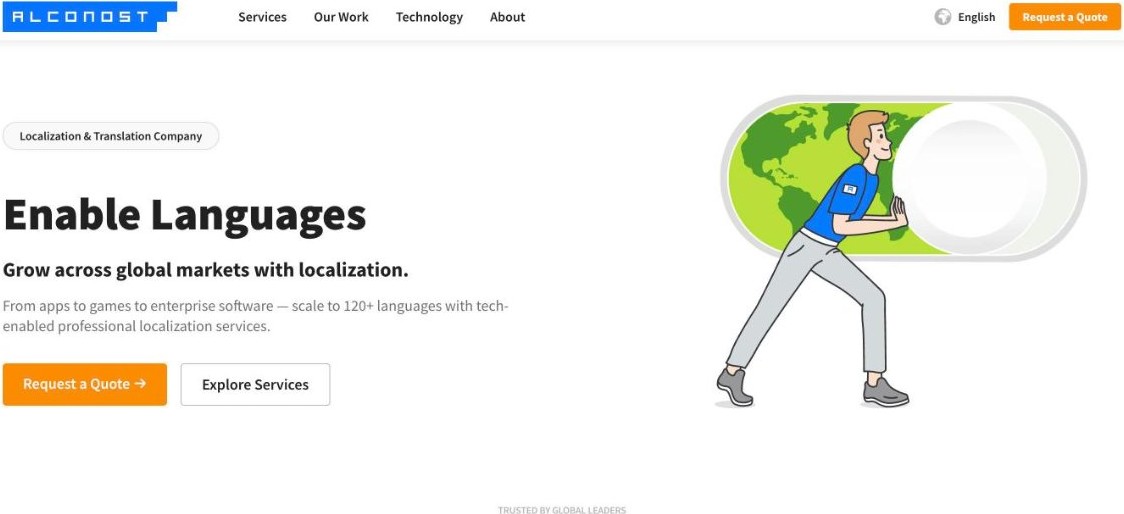 Alconost game and software localization homepage