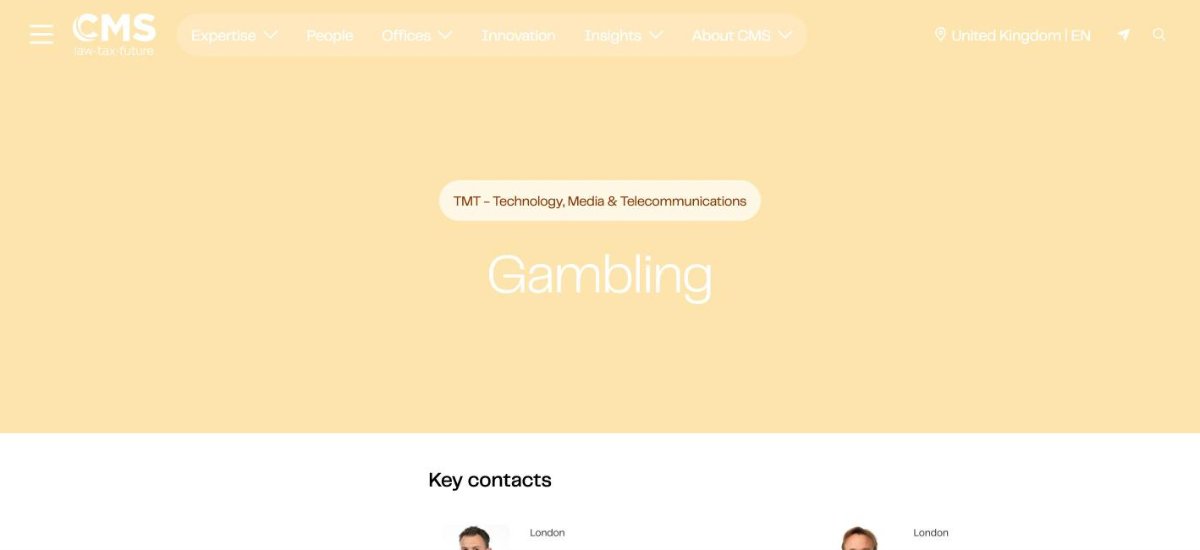 CMS UK gambling law practice page