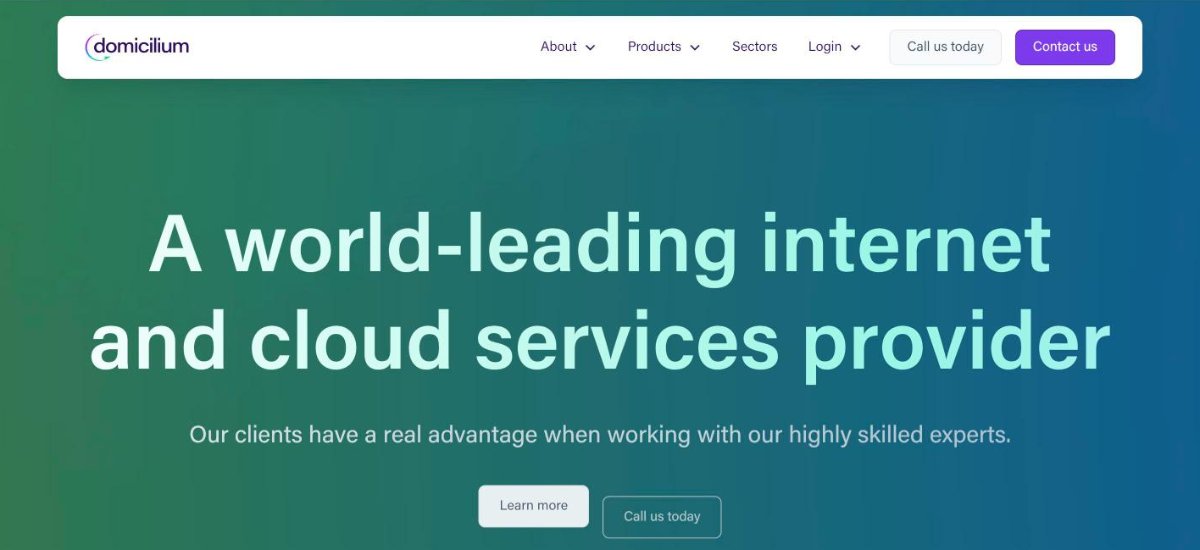 Domicilium homepage, an Isle of Man internet and hosting provider