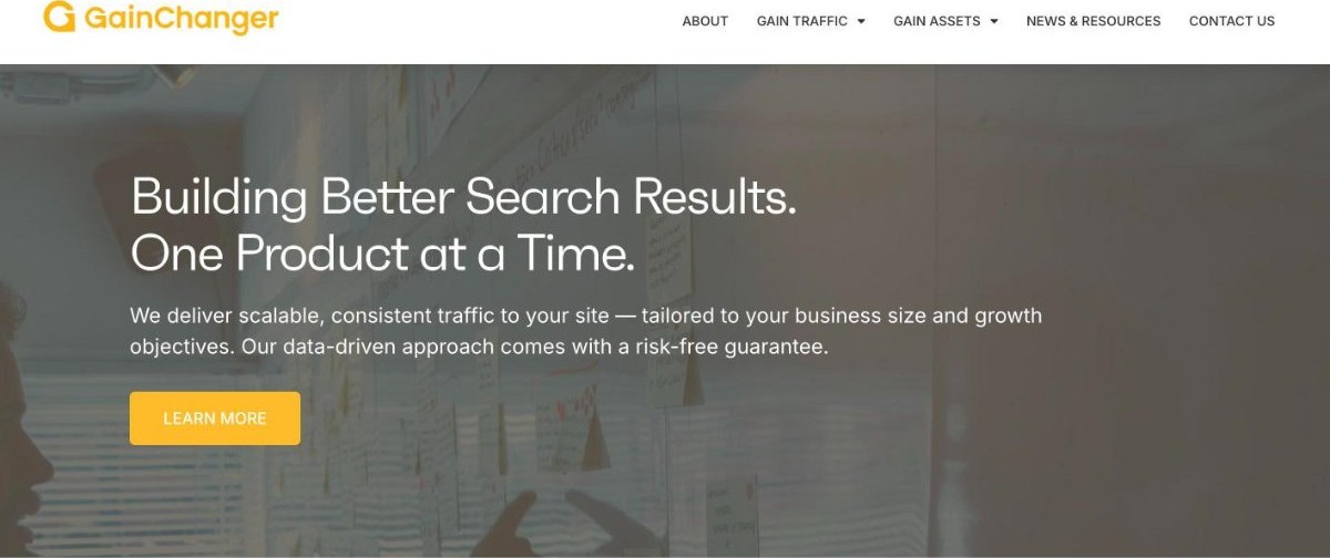 GainChanger homepage, a Malta-based iGaming SEO agency