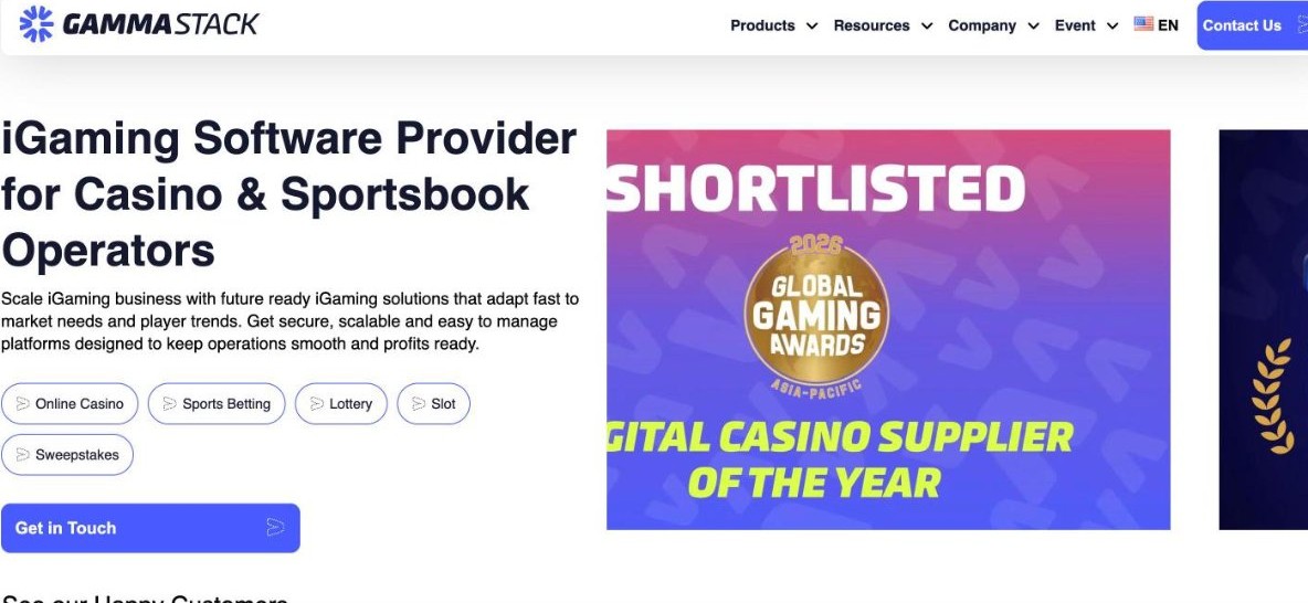 GammaStack platform homepage