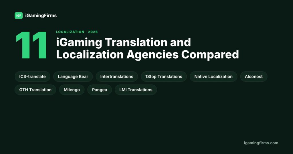 11 iGaming translation and localization agencies compared in 2026, including ICS-translate, Language Bear, Intertranslations