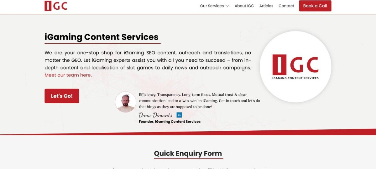 iGaming Content Services native-speaker iGaming translations homepage