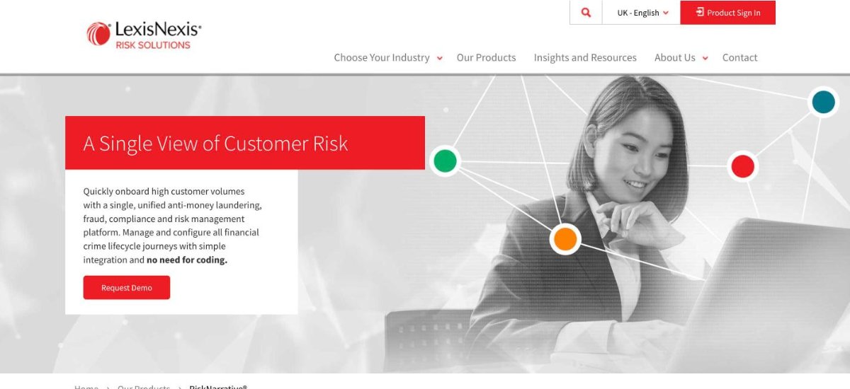 LexisNexis Risk Solutions RiskNarrative product page