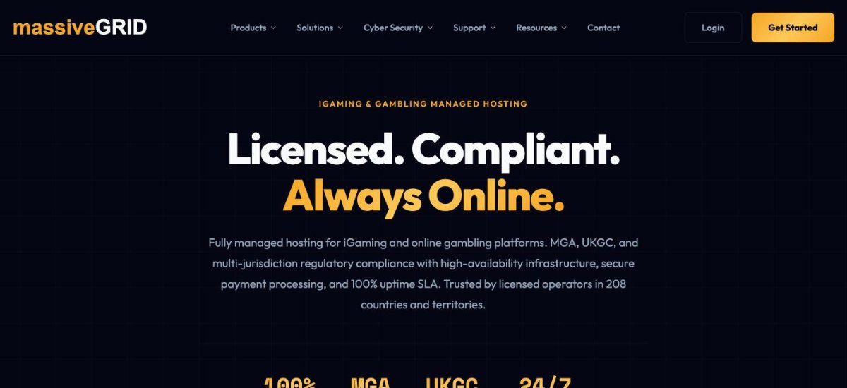 MassiveGRID iGaming and gambling managed hosting page