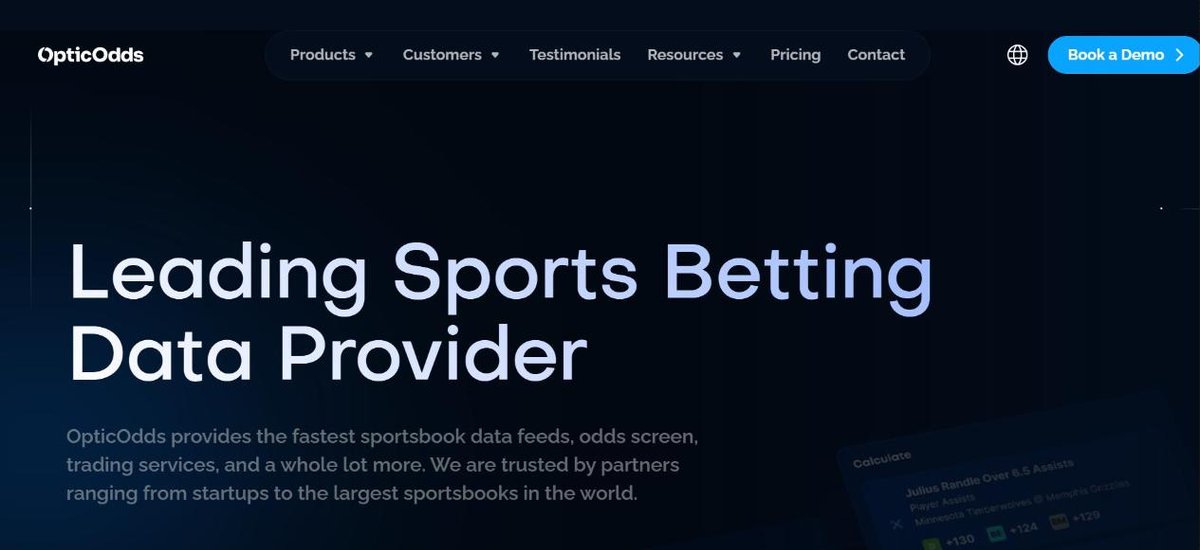 OpticOdds odds API homepage