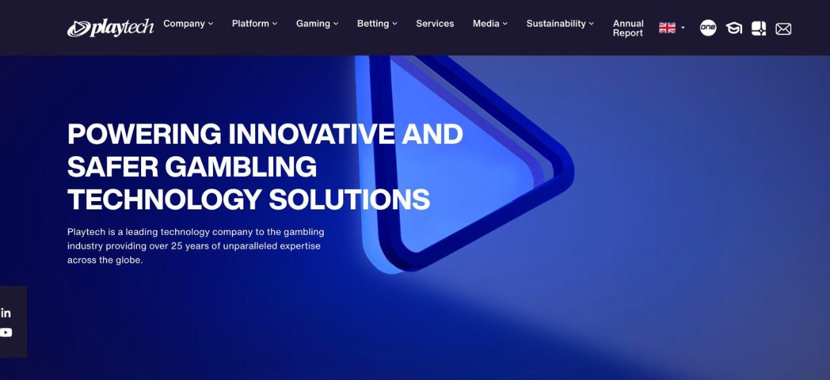 Playtech homepage, provider of the Playtech Open Platform for third-party casino content
