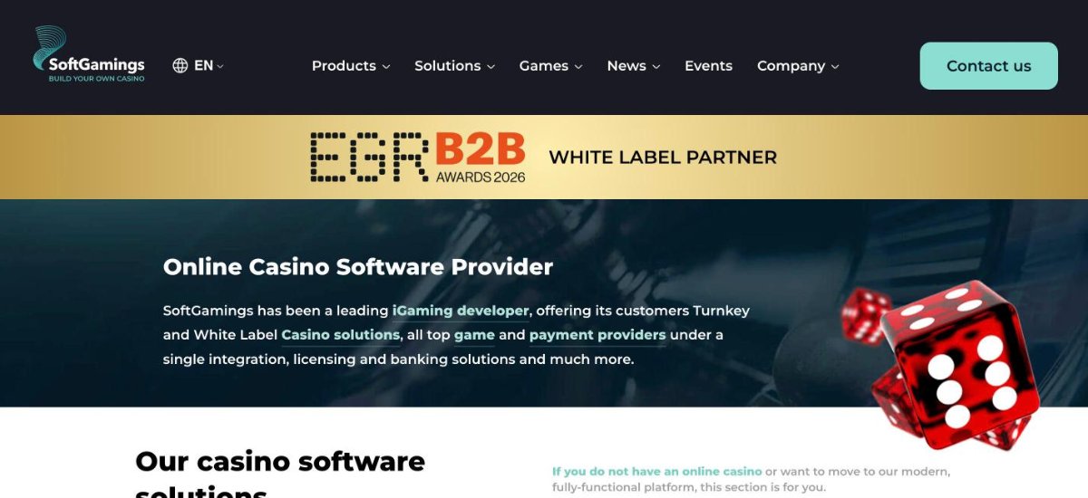 SoftGamings platform homepage
