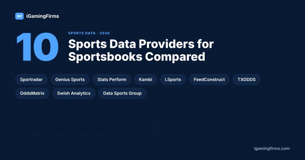 10 sports data providers for sportsbooks compared in 2026, including Sportradar, Genius Sports, Stats Perform