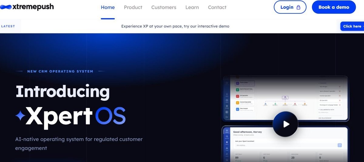 Xtremepush iGaming CRM homepage